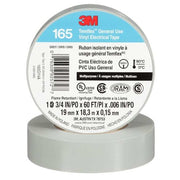Vinyl Electrical Tape, 165 Temflex, 3/4 in W x 60 ft L, 6 mil Thick, Gray, 1 Pk
