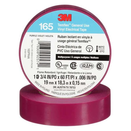 ElectricalTape,Vinyl,Purple,20ydL,3/4inW
