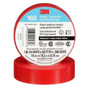Vinyl Electrical Tape, 165 Temflex, 3/4 in W x 60 ft L, 6 mil Thick, Red, 1 Pk