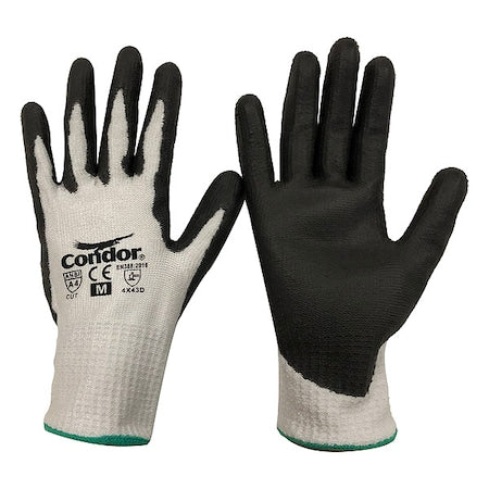 Cut-Resistant Gloves, Cut Level A4 ,Dipped ,Polyurethane ,Smooth ,M 1 PR