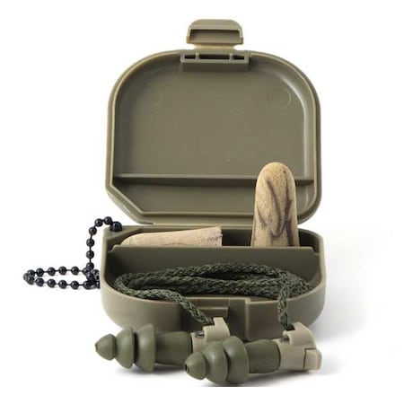 BattlePlugs(R) Reusable Foam Ear Plugs, Flanged Shape, 33 dB, Camouflage, 50 PK