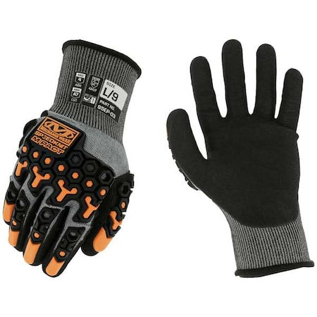 Knit Gloves, Cut Level A7 ,Dipped ,Nitrile ,Sandy ,7 1 PR