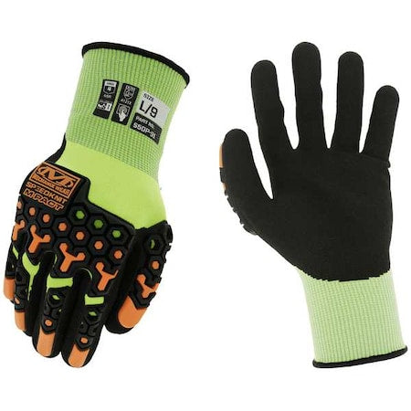 Knit Gloves, Cut Level A1 ,Dipped ,Nitrile ,Sandy ,7 1 PR
