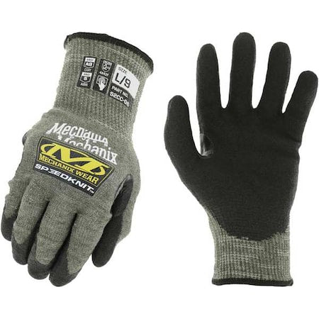 Knit Gloves, Cut Level A9 ,Dipped ,Water-Based Polyurethane ,Smooth ,7 1 PR
