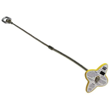 Drop-Thru Anchor, 102 in Length, 420 lb Weigth Capacity, Steel Anchor, Swivel D-Ring