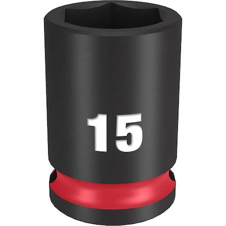 15mm SHOCKWAVE Impact Duty 3/8 in. Drive Standard 6 Point Impact Socket