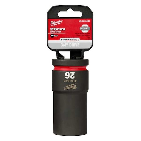 26mm SHOCKWAVE Impact Duty 3/4 in. Drive Deep Well 6 Point Impact Socket