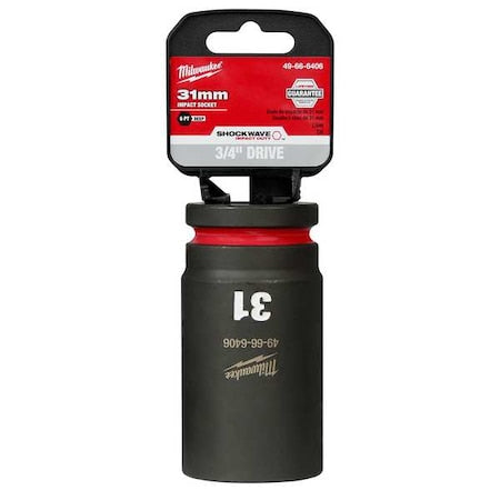 31mm SHOCKWAVE Impact Duty 3/4 in. Drive Deep Well 6 Point Impact Socket