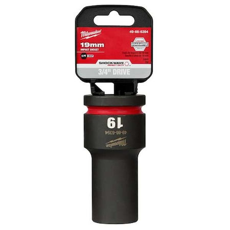 19mm SHOCKWAVE Impact Duty 3/4 in. Drive Deep Well 6 Point Impact Socket