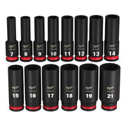 14 pc. SHOCKWAVE Impact Duty 3/8 in. Drive Metric Deep Well 6 Point Socket Set