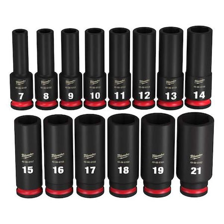 14 pc. SHOCKWAVE Impact Duty 3/8 in. Drive Metric Deep Well 6 Point Socket Set