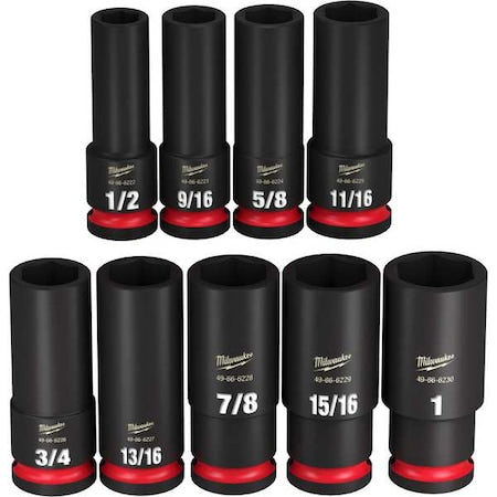 9 pc. SHOCKWAVE Impact Duty 1/2 in. Drive SAE Deep Well 6 Point Socket Set