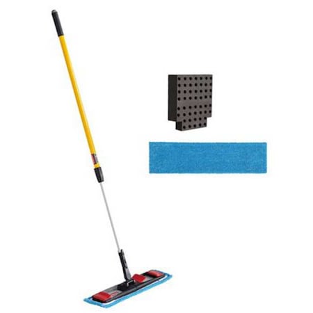 42 in Adaptable Flat Mop Pad Kit, Yellow Steel