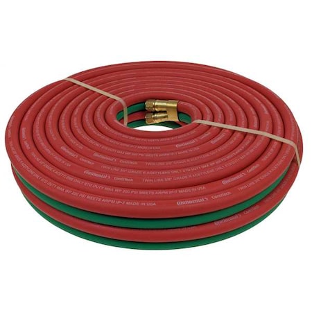 Twin Line Welding Hose,3/8",100 ft.