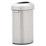 Refine 16 gal Half-Round Indoor Metal Can, Silver, None, Stainless Steel, Not Applicable