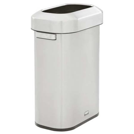 Refine 15 gal Rectangular Indoor Metal Can, Silver, None, Stainless Steel, 11 1/4 in