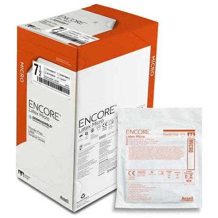 Encore, Disposable Gloves, 2.8 mil Palm, Latex, Powder-Free, 6.5, 50 PK, Brown