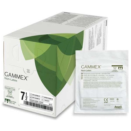 Gammex(R), Disposable Gloves, Not Applicable Palm, Neoprene, Powder-Free, S ( 7 1/2 ), 50 PK, Green