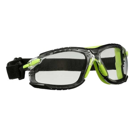 Solus 1000 TPE, Safety Glasses, Scotchgard Anti-Fog & Anti-Scratch, Clear Lens, Green/Black Frame
