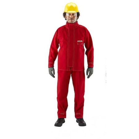 Lab Jacket, Polyester, Zipper, Red, 3XL