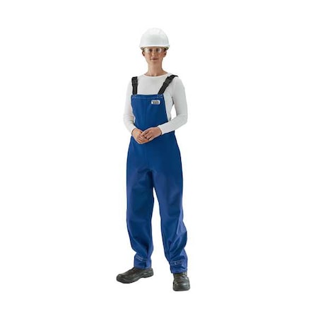 Alphatec Breathable Blue Bibbed Poly Overall, Nomex, 31 in Inseam, Blue, 3XL