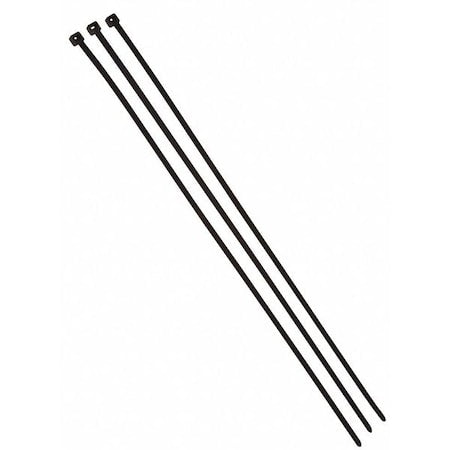 Cable Tie, 15 in L, 4 in Max Bundle Dia., Black, Nylon 6/6, 50 lb Strength, 1000 PK