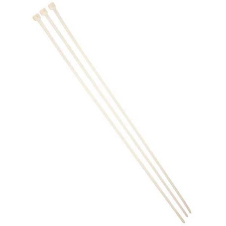 Cable Tie, 15 in L, 4 in Max Bundle Dia., Natural, Nylon 6/6, 50 lb Strength, 1000 PK