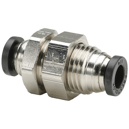 Push-to-Connect Bulkhead Union, Brass, Silver