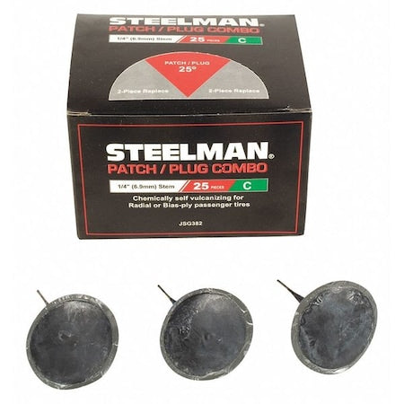 Tire Repair Patch/Plug Combo,1/4",PK25