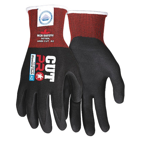 Cut Resistant Coated Gloves, Cut Level A2 ,Dipped ,Foam Nitrile ,Sandy ,2XL 1 PR