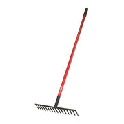 16 in Steel Level Head Level Head Rake, 14 Tines, 66 in L Fiberglass Handle