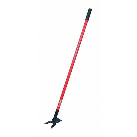 Weeding Hoe,Two Prong,Long Fiberglass Handle
