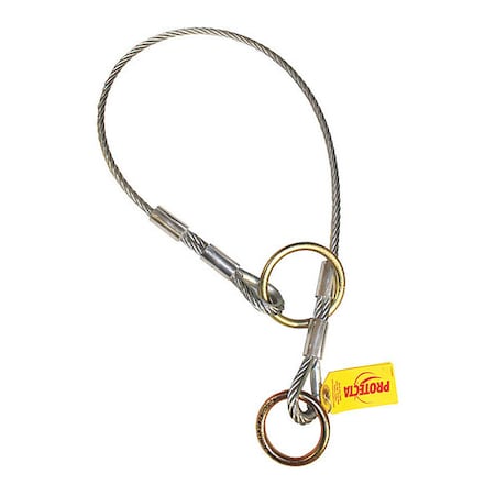 Cable Tie-Off Adapter, 6 ft Length, 310 lb Weigth Capacity, Steel Anchor, Dual O-Ring