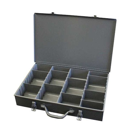 Large, adjustable opening, compartment box, comfort grip handle