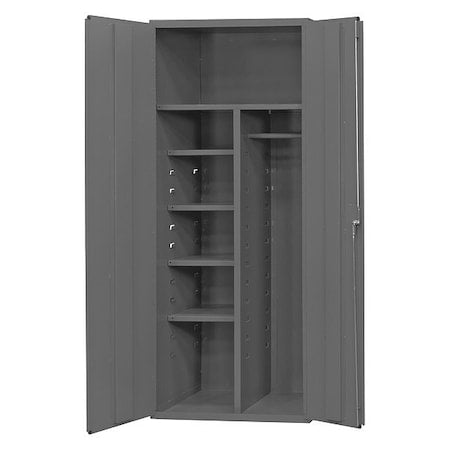 Janitorial Cabinet, 2 doors, 4 shelves, hangar bar