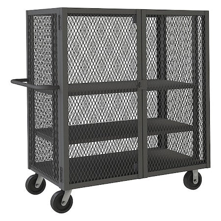 Security Mesh Truck W/6"x2" Phenolic Ca, 2000 lb Capacity, 32" W x 66-1/2" L x 56-7/16" H
