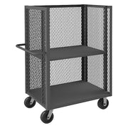 Mesh Truck,3-sided,1 Fixed Shelf And 1, 3000 lb Capacity, 36-3/8" W x 66-1/2" L x 56-7/16" H