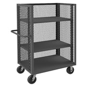 Mesh Truck,3-sided,1 Fixed Shelf And 2, 3000 lb Capacity, 24-3/8" W x 42-1/2" L x 56-7/16" H