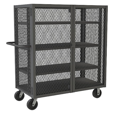 Security Mesh Truck W/6"x2" Phenolic Ca, 2000 lb Capacity, 26" W x 54-1/2" L x 56-7/16" H