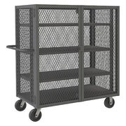 Security Mesh Truck W/6"x2" Phenolic Ca, 2000 lb Capacity, 38" W x 78-1/2" L x 56-7/16" H