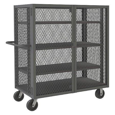 Security Mesh Truck W/6"x2" Phenolic Ca, 2000 lb Capacity, 38" W x 78-1/2" L x 56-7/16" H