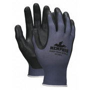 Coated Gloves, Nitrile, Sandy, 3/4 Dip, Not Rated Abrasion Level, Black/Blue, M 1 PR