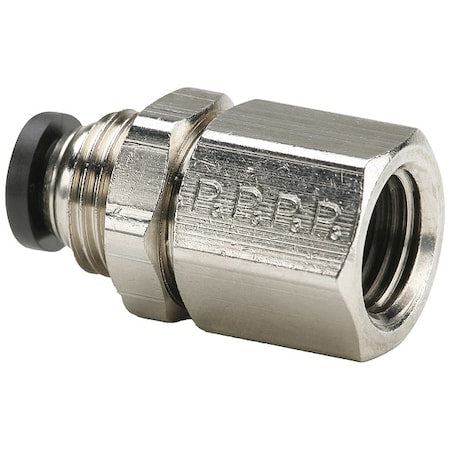 Push-to-Connect Bulkhead, Brass, Silver