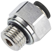 Push-to-Connect Fitting, Brass, Silver