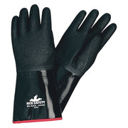 Black Jack Chemical-Resistant Gloves, Neoprene, 14 in L, Not Rated, Black, XL, 1 PR