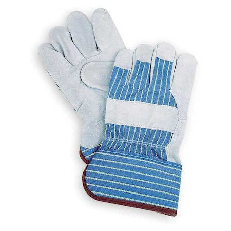 Leather Gloves, Cowhide, Safety Cuff, Wing Thumb, Full Finger, Gray, XL, 1 PR