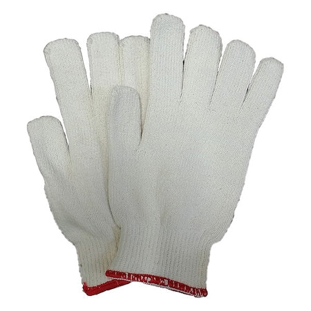 Condor Heat Resistant Gloves, Polyester/cotton, 250  Degrees F Max Temp., Knit Cuff White, S ( 7 )