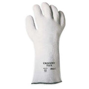 Heat Resistant Gloves, Nitrile, 400  Degrees F Max Temp., Gauntlet Cuff Gray, ( 9 ), 1 PR