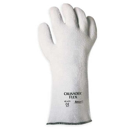 Heat Resistant Gloves, Nitrile, 400  Degrees F Max Temp., Gauntlet Cuff Gray, ( 9 ), 1 PR
