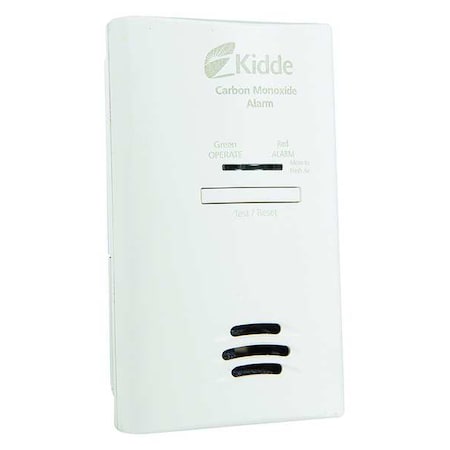 Carbon Monoxide Alarm, 85 dB at 10 ft, (2) AA Batteries, 120V AC, Electrochemical